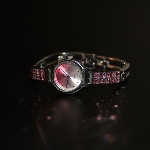 NEW! Pink Jeweled Watch Girl's / Petite Ladies
